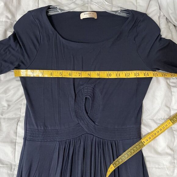 BAILEY 44 Dress Size Small Blue Maxi Knit Handkerchief Hem Long Sleeve A… - Picture 4 of 6
